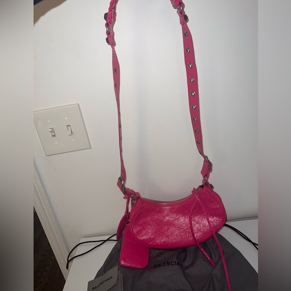 Balenciaga Le Cagole XS Shoulder Bag Purse Extra Small Pink Leather w/ Dust Bag - Picture 11 of 16